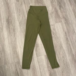 olive green aerie crossover leggings